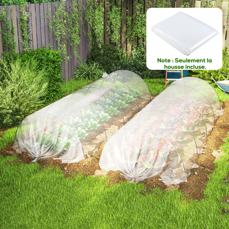 Outsunny Bâche pour serre bâche plastique transparente 6 x 10 m imperméable résistante aux UV polypropylène 150g/m² transparent