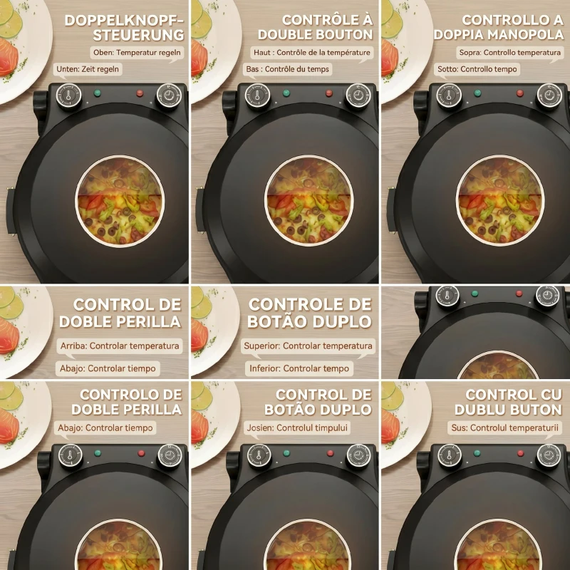 HOMCOM Cuptor electric pentru pizza 1200W cu fereastră transparentă, timer și reglare a temperaturii, negru