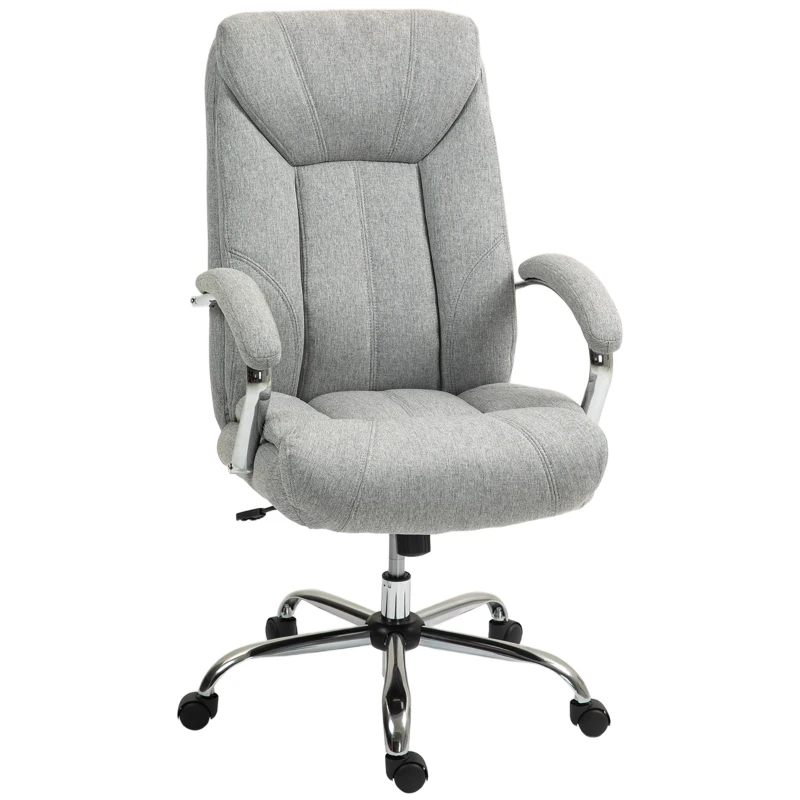 Vinsetto Ergonomischer Bürostuhl, hohe Rückenlehne, atmungsaktiver Bezug, verstellbare Höhe, Grau