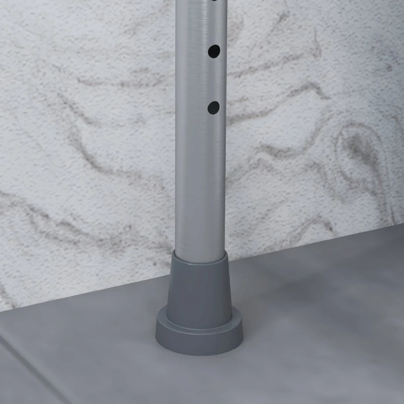 HOMCOM Scaun comod WC pentru vârstnici și persoane cu dizabilități 4 în 1 reglabil pe înălțime, cu brațe capitonate, gri