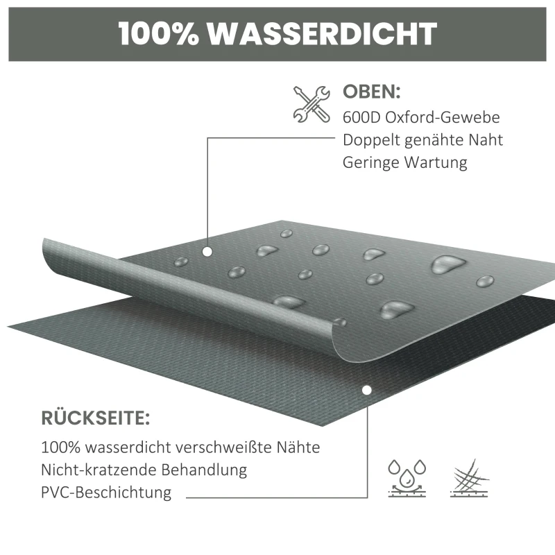 Outsunny Schutzhülle für Gartenmöbel Winterfest Wasserdicht Abdeckung Abdeckplane Oxford 275 x 205 x 90 cm Dunkelgrau