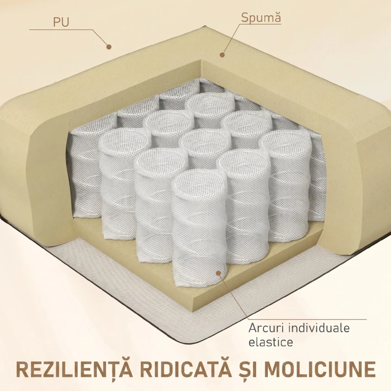 HOMCOM Fotoliu de Ralaxare cu 8 puncte de masaj și Încălzire, Fotoliu Reclinabil cu Suport pentru Picioare, 97x92x104 cm, Bej