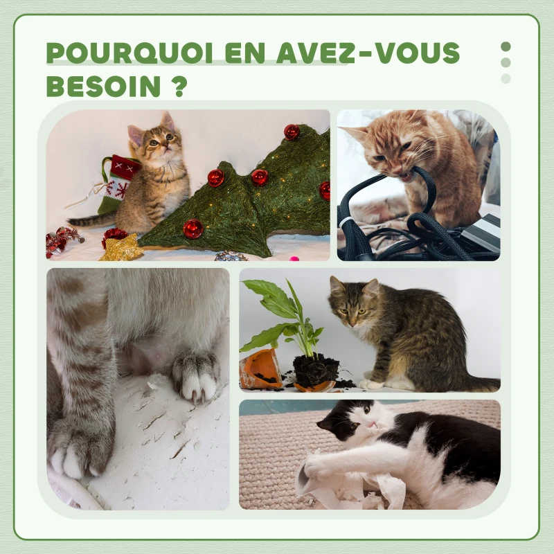 PawHut Arbre à chat griffoirs grattoirs multi-équipements niche hamac peluche courte sisal naturel 48x40x126cm gris