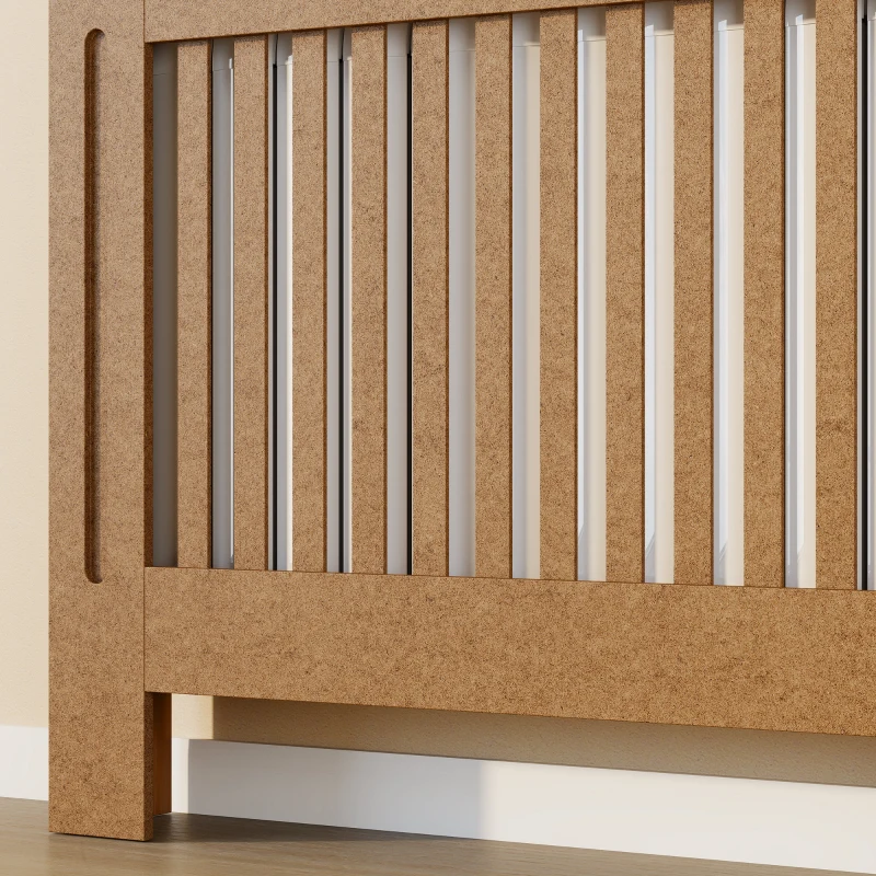 HOMCOM Cubre Radiador Cubierta para Radiador con Dispositivo Antivuelco Diseño Moderno 112x19x81cm Madera Natural