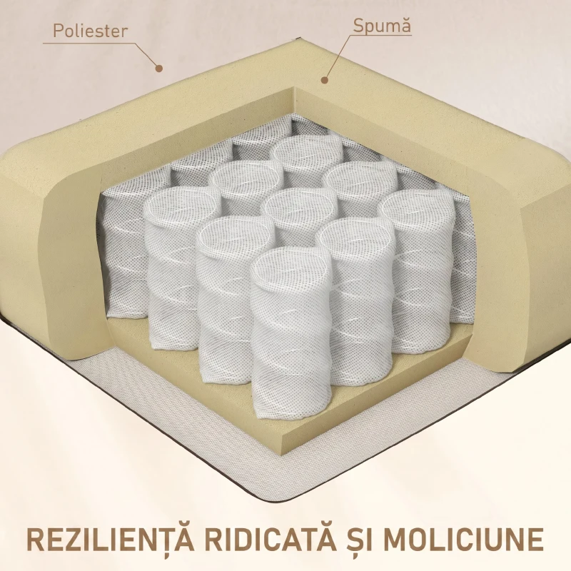 HOMCOM Fotoliu Masaj și Reclinabil cu Suport pentru Picioare și Telecomandă, din Microfibră, 77x93x105 cm, Bej