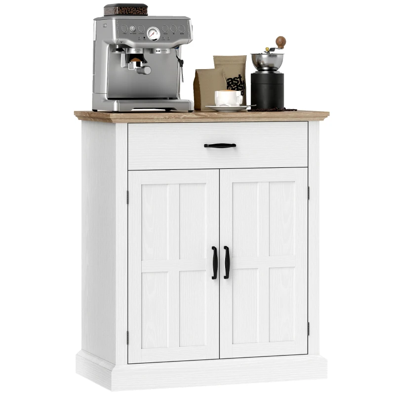 HOMCOM Buffet salon style moderne avec placard à 2 portes, tiroir et étagère réglable, 75,2 x 40 x 91,5 cm, blanc