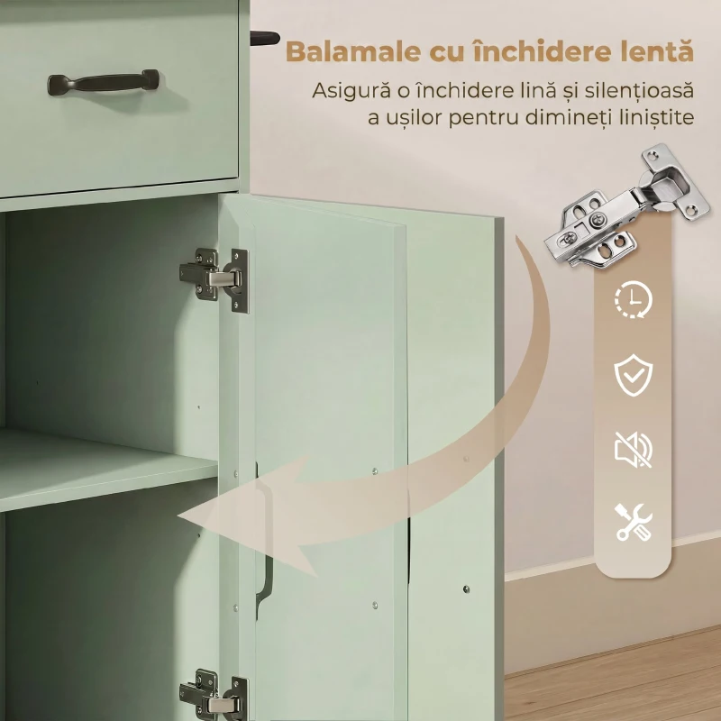 HOMCOM cărucior mobil dulap organizator