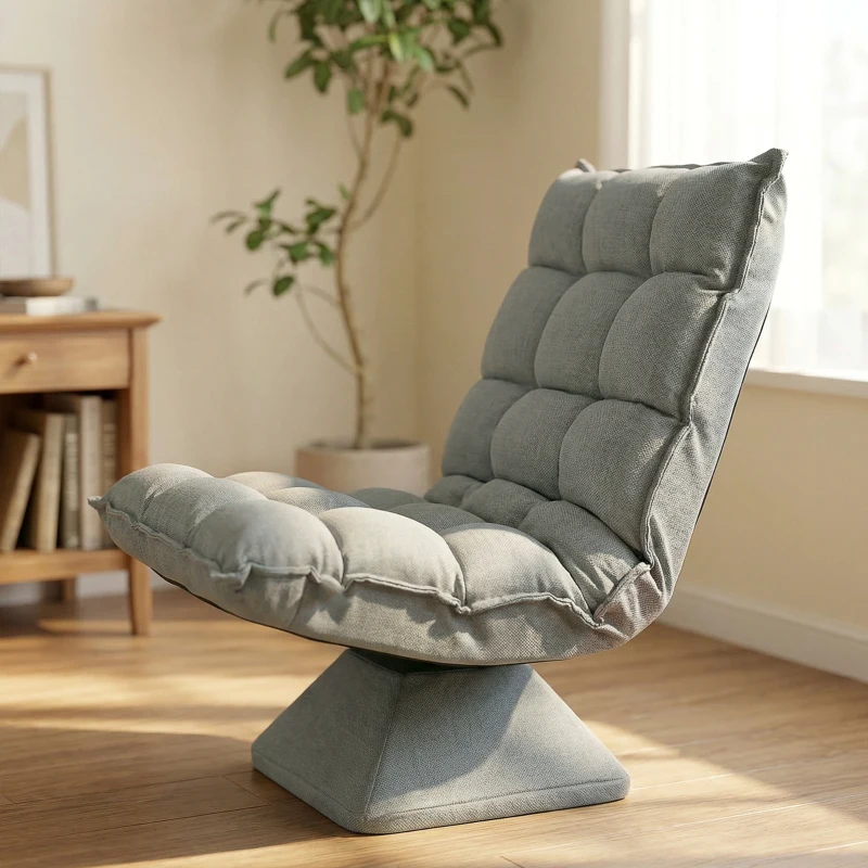 HOMCOM Fauteuil de sol paresseux fauteuil relax fauteuil salon design capitonné inclinaison dossier réglable pivotant 360°
