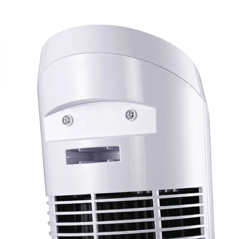 HOMCOM Ventilator turn oscilant de 45W cu 3 trepte de viteză, ventilator coloană din plastic ABS, 27x27x75 cm, alb