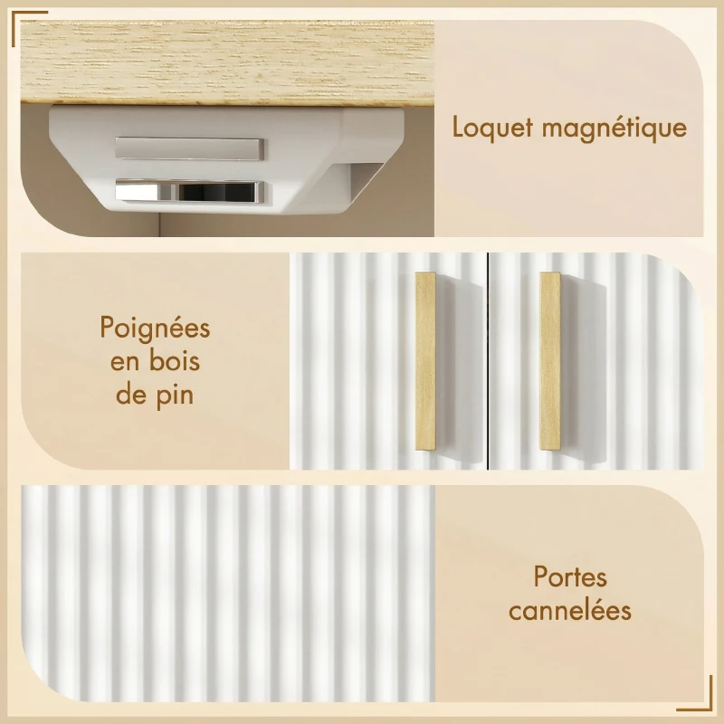 HOMCOM Meuble sous lavabo, meuble de salle de bain avec 2 portes et étagère réglable, 60 x 30 x 61 cm, blanc