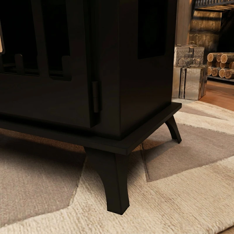 HOMCOM Șemineu pe Bioetanol din Oțel Inoxidabil cu Arzător de 0,9L pentru 3 Ore de Funcționare, 55x31x55cm, Negru