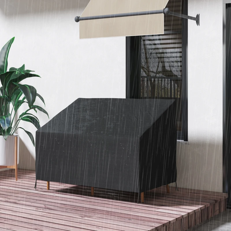 Outsunny Housse de canapé exterieur étanche, housse de banc de jardin 600D tissu oxford, 140 x 84 x 56/94 cm, noir