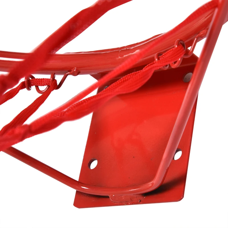HOMCOM Basketballkorb, Indoor & Outdoor mit Ø46 cm Korb und Netz, Wandmontage, Basketball Board für Erwachsene, Rot + Blau + Weiß