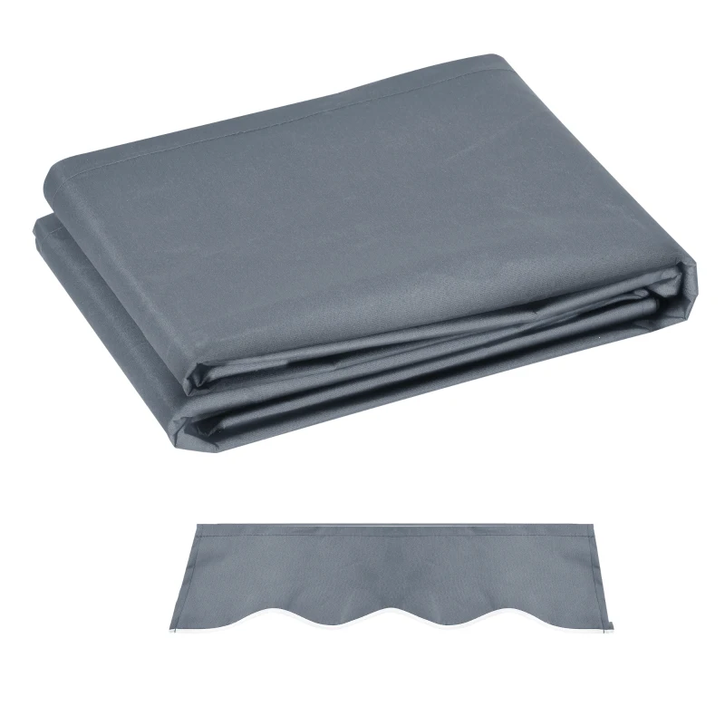Outsunny Toile de Rechange Store Banne avec Lambrequin, Déperlante, Toile de Remplacement pour Store, Compatible 4 x 3 m, Gris