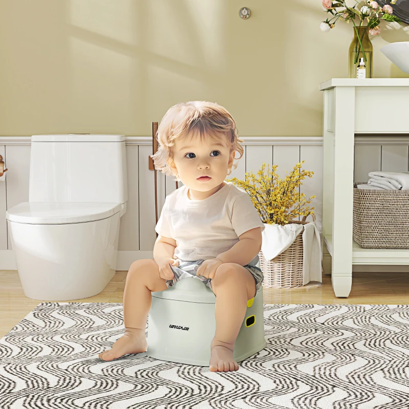 AIYAPLAY Kinder-Töpfchen, 3-in-1, abnehmbarer Aufsatz, Kunstleder-Sitzpolster, max. 50 kg, Grau