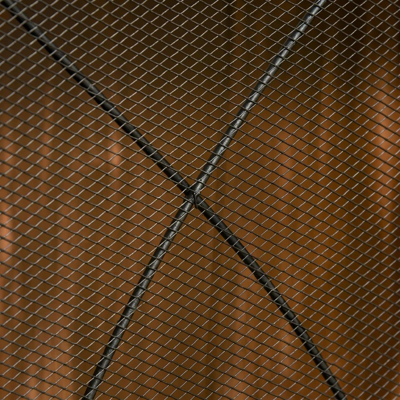 HOMCOM Ecran de protecție pentru șemineu, pliabil în 3 părți, din metal, 108x24x76 cm, negru