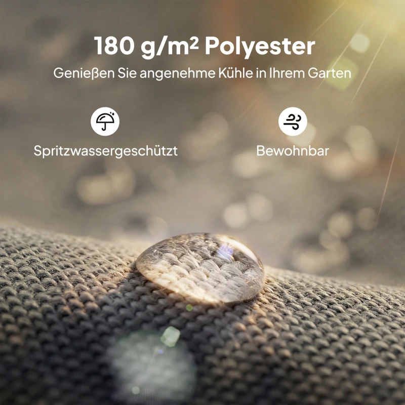 Outsunny Ersatzdach für Pergola Sonnensegel für Terrassenüberdachung Ersatz-Dachplane für 3 x 3 m Pavillon 298x293 cm Dunkelgrau