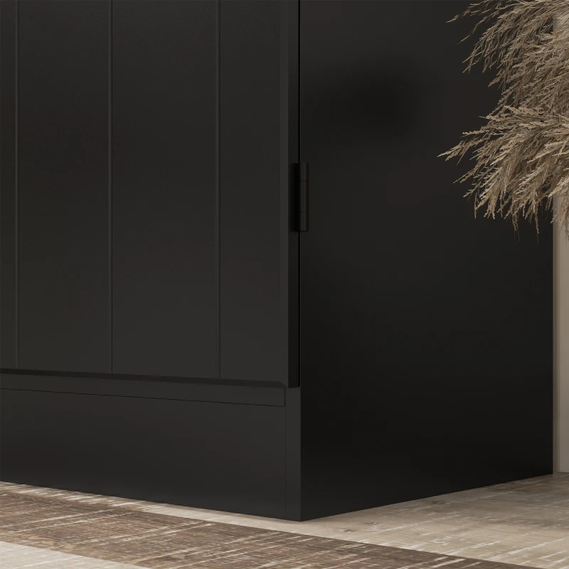 HOMCOM Buffet haut cuisine, armoire de cuisine avec 4 portes à 6 niveaux et étagères réglables, 76 x 40 x 176,7 cm, noir