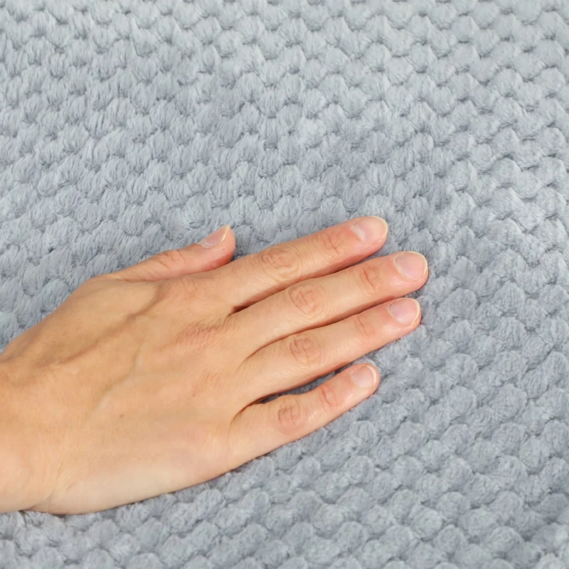 HOMCOM Pătură Electrică 160x140 cm cu 5 Nivele de Căldură și 2 Telecomenzi, din Pile și Poliester, Gri