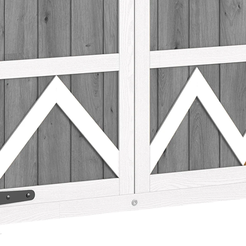 Outsunny Armário de Jardim de Madeira 105x55x179 cm Abrigo de Exterior com Portas 4 Prateleiras Extraíveis Teto Metal Galvanizado Cinza