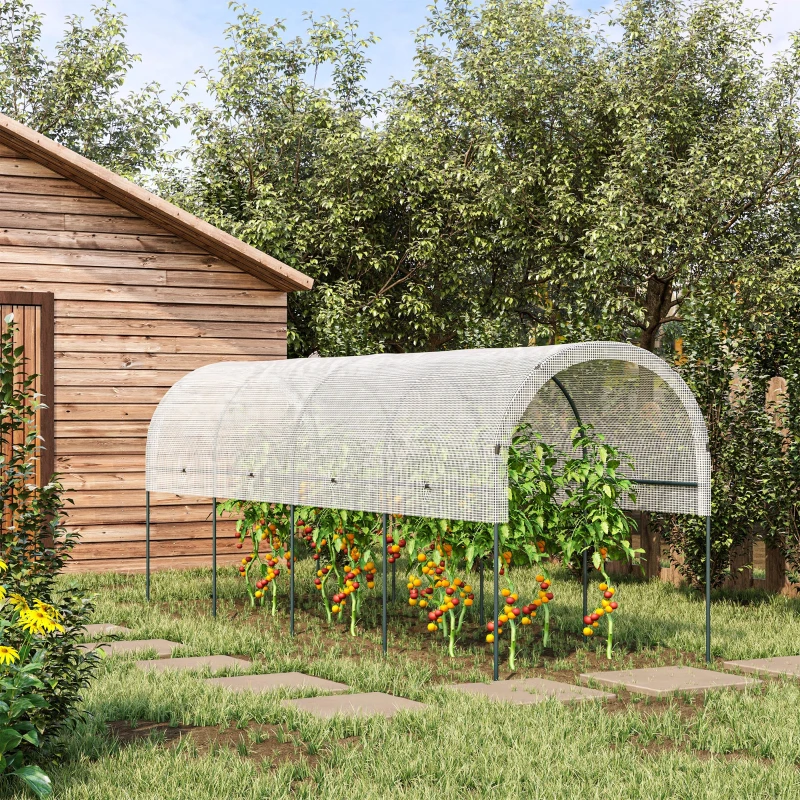 Outsunny Serre de jardin serre à tomates 4 x 1,20 x 1,70 m 5 arceaux en acier - bâche en PE