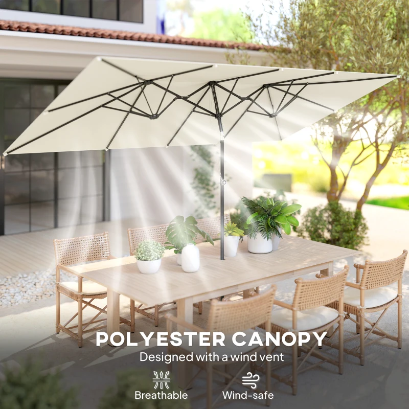 Outsunny Parasol ogrodowy 150 x 295 cm, regulowany, podwójny