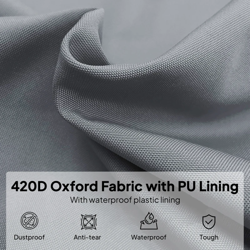 Pokrowiec na parasol Outsunny, osłona na parasol, pokrowiec ochronny, odporny na warunki atmosferyczne, paski mocujące, zamek błyskawiczny, poliester Oxford, szary, 178 x 25/35 cm