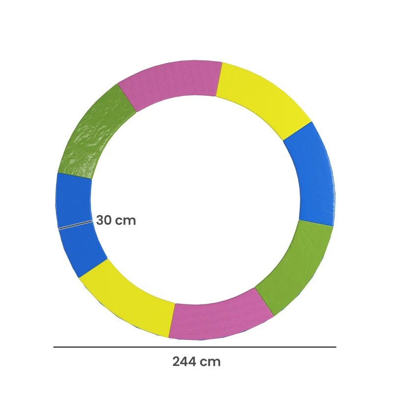 SPORTNOW Ersatz-Randabdeckung für Trampoline, wasserfest, reißfest, Ø244 cm, bunt
