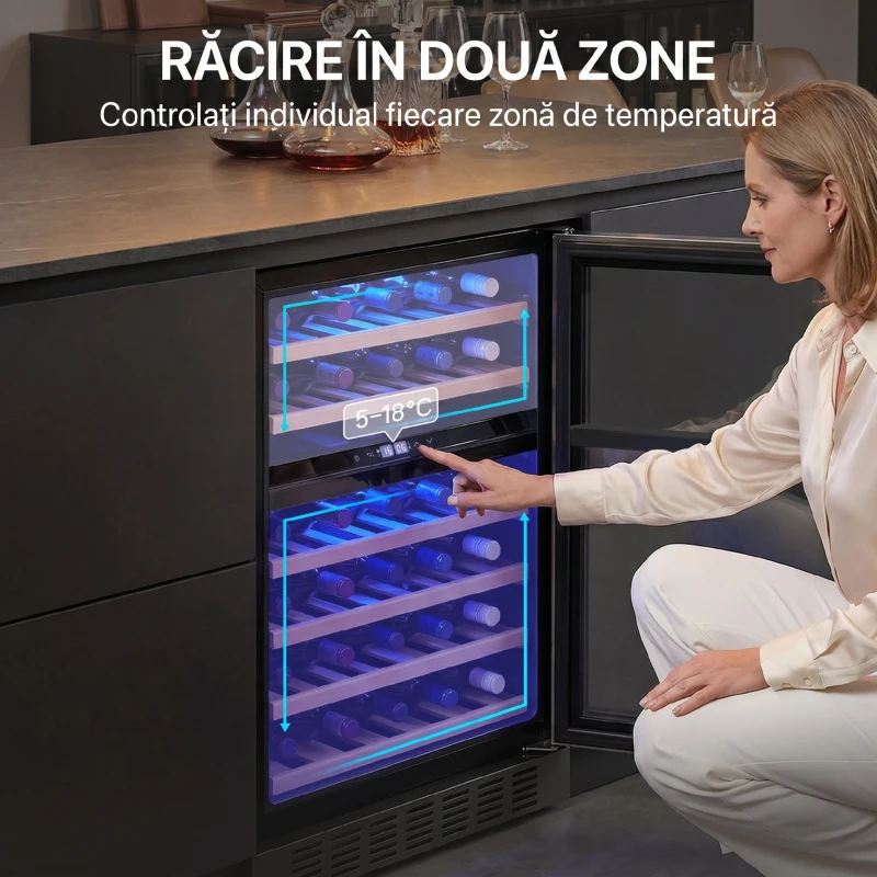 HOMCOM frigider compact adâncime mică 40 vitrină
