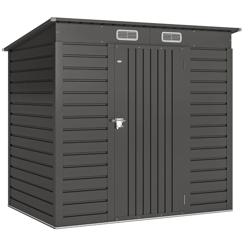 Outsunny Abri de jardin 2,3m² - pour Outils - cabanon Porte verrouillable - dim. 191L x 130P x 166,5-183H cm - acier