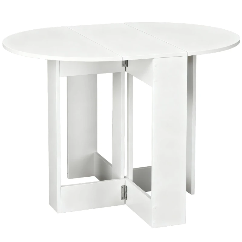 HOMCOM Mesa Plegable de Comedor Mesa de Cocina Plegable con 2 Alas Abatibles Mesa Plegable para 2-4 Personas 104x76x73,7 cm Blanco