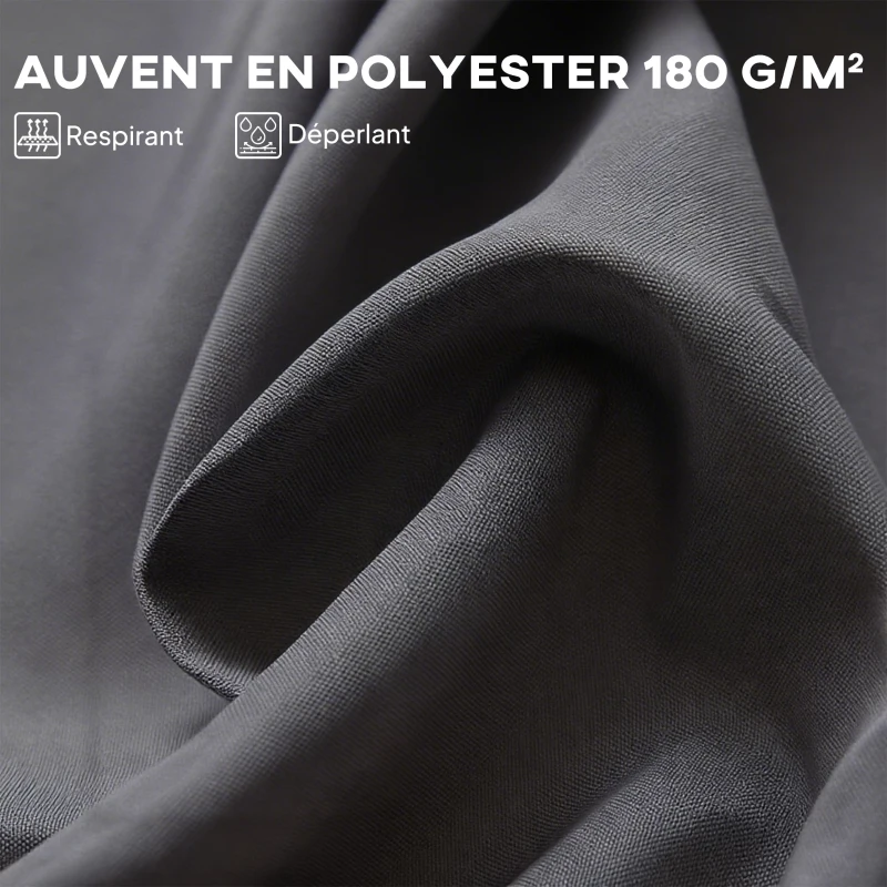 Outsunny Parasol de jardin XXL avec pied en croix parasol grande taille 4,6L x 2,7l x 2,4H cm ouverture fermeture manivelle acier polyester haute densité gris