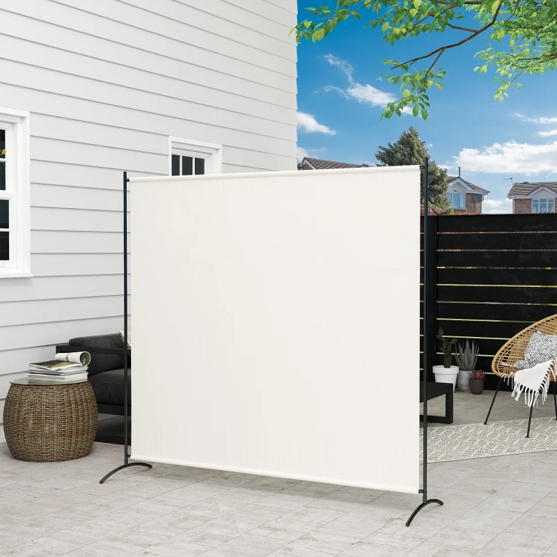 Outsunny Paravent Extérieur à Panneau Unique, Séparateur de Pièce de 180H cm avec Protection UV30+, Beige