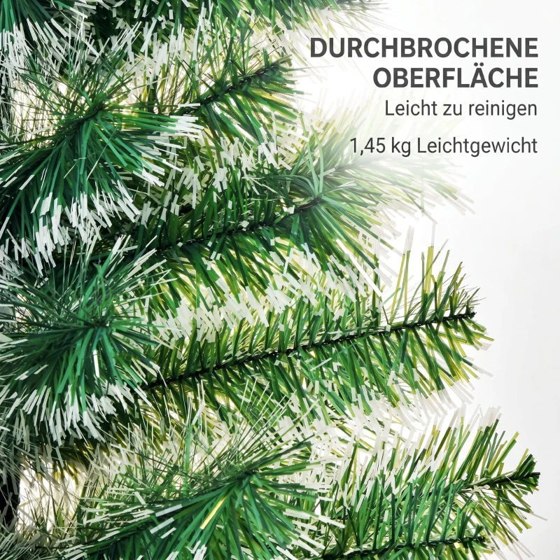 HOMCOM Brad de Crăciun Artificial cu 416 Ramuri din PET și Bază din Metal, Ø75x150 cm, Verde