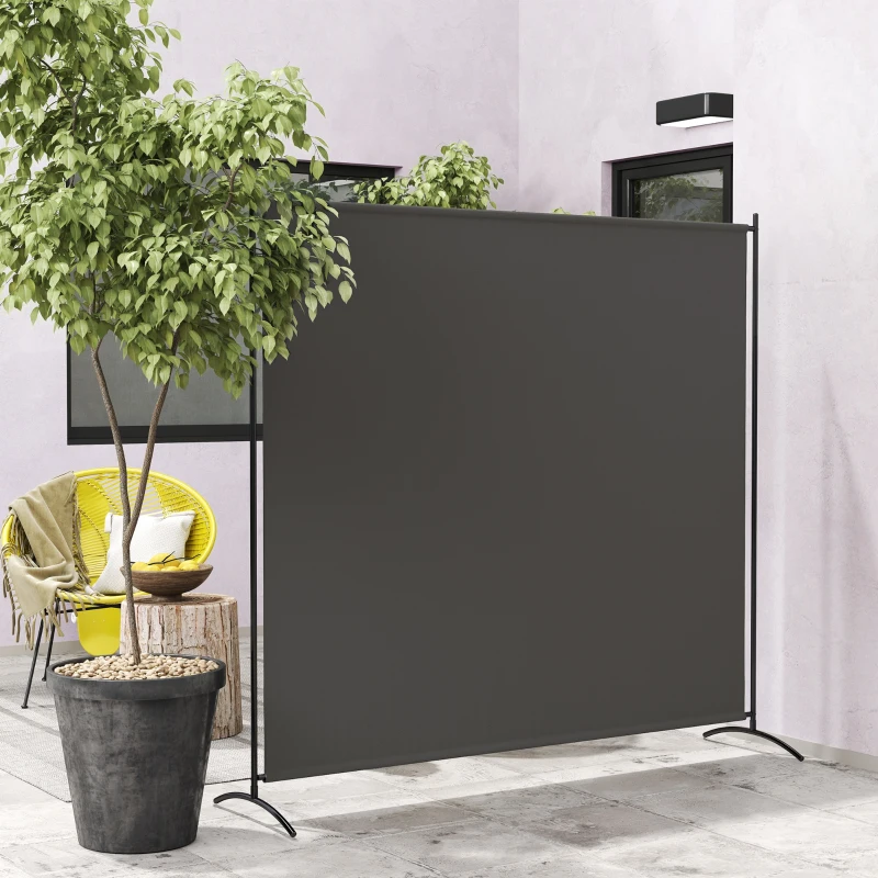 Outsunny Paravent Extérieur à Panneau Unique, Séparateur de Pièce de 180H cm avec Protection UV30+, Gris Foncé