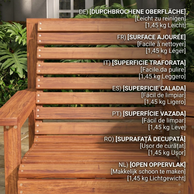 Outsunny Bistro-set 3-delig van hout, weerbestendig tuinmeubelset met lamellenontwerp en parasolgat Verkoold