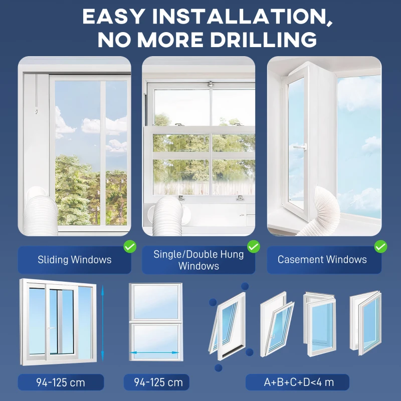 HOMCOM Portable Air Conditioner 9000 BTU, 4-in-1 AC Unit with Cool, Dehumidifier, Fan, Sleep Mode, WiFi Voice Remote Control