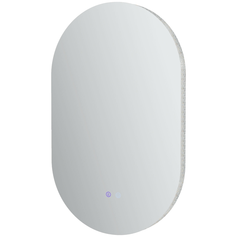 kleankin Espejo de Baño con Luces LED 81x51 cm Espejo de Pared con 3 Colores Interruptor Táctil Función de Desempañado Plata