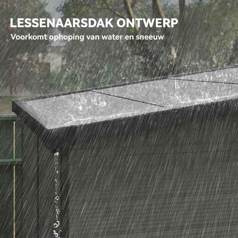 Outsunny 1,9 x 1,9 m Tuinschuur, Opslagschuur uit Kunststof, met Afsluitbare Deuren, 2 Ventilatieopeningen, Lichtgrijs