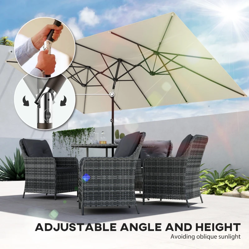 Outsunny Parasol ogrodowy 150 x 295 cm, regulowany, podwójny