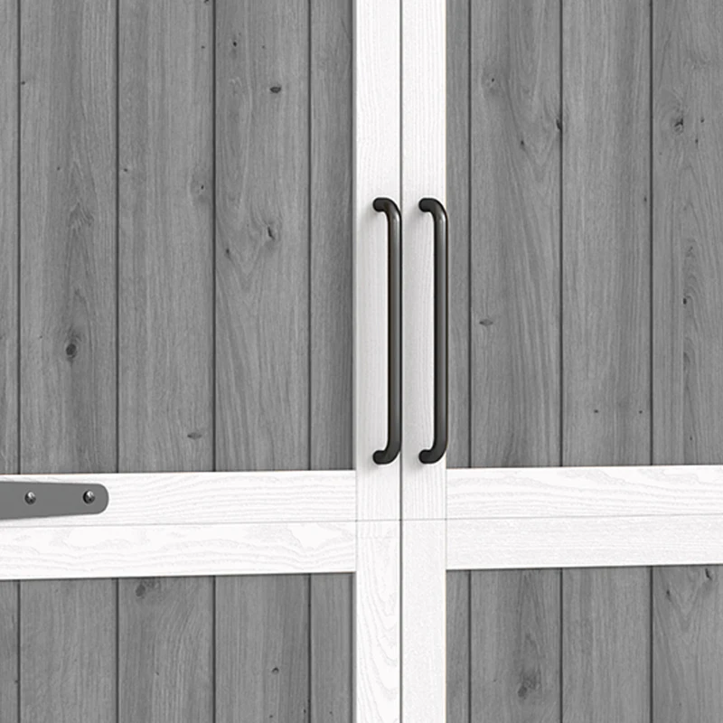 Outsunny Armário de Jardim de Madeira 105x55x179 cm Abrigo de Exterior com Portas 4 Prateleiras Extraíveis Teto Metal Galvanizado Cinza