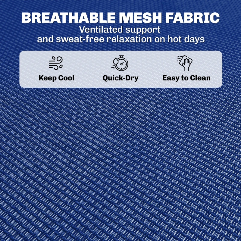 Outsunny Set of Two Folding Sun Loungers, with Four-Position Backs - Blue