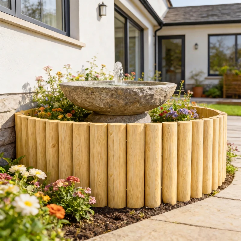 Outsunny Gartenzaun Zaun aus Holz 176 cm x 30 cm Zaunelemente Hundezaun für Garten Blumenbeete Tierbarriere