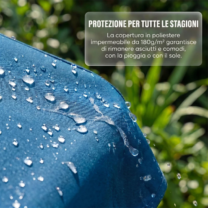 Outsunny Dondolo da Giardino 3 Posti in Legno con Baldacchino 205x133x186cm