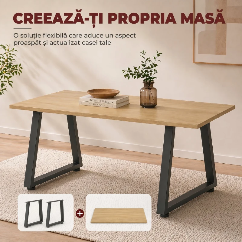 HOMCOM picioare fier suport metal bază