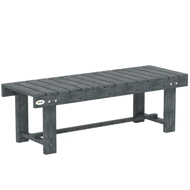 Outsunny Panchina da Giardino a 2 Posti Impermeabile in Legno di Abete, 110x38x35 cm, Grigio