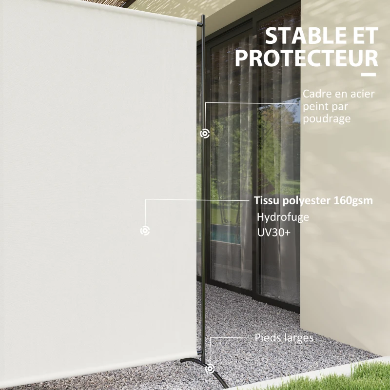 Outsunny Paravent Extérieur à Panneau Unique, Séparateur de Pièce de 180H cm avec Protection UV30+, Beige