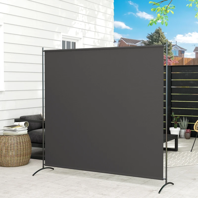 Outsunny Paravent Extérieur à Panneau Unique, Séparateur de Pièce de 180H cm avec Protection UV30+, Gris Foncé
