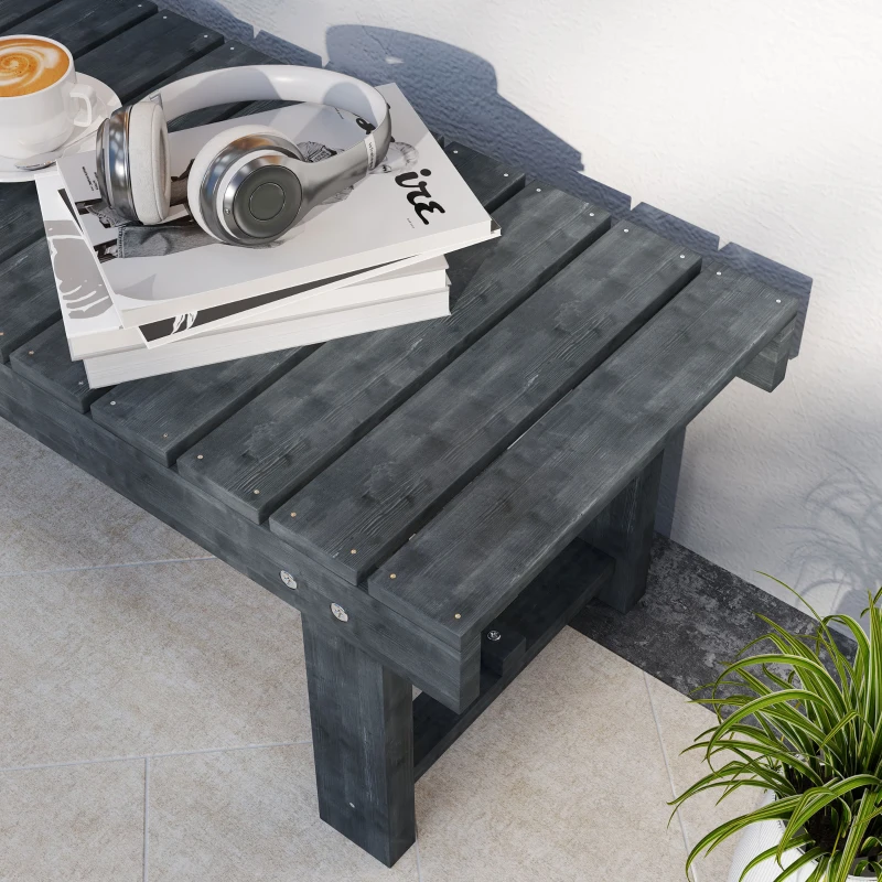 Outsunny Panchina da Giardino a 2 Posti Impermeabile in Legno di Abete, 110x38x35 cm, Grigio