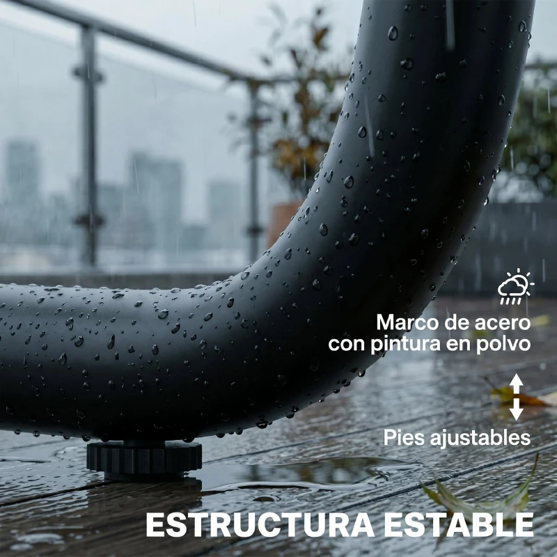 Outsunny Conjunto Jardín Exterior de 4 Piezas con 2 Sofás 2 Plazas 2 Mesas de Vidrio Cojines Fundas Extraíbles y Bolsillos Caqui